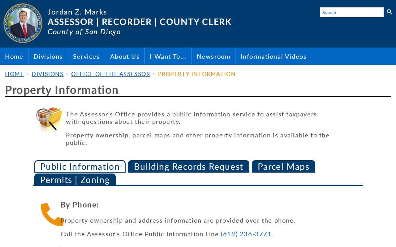 Santee people search through county assessor property information