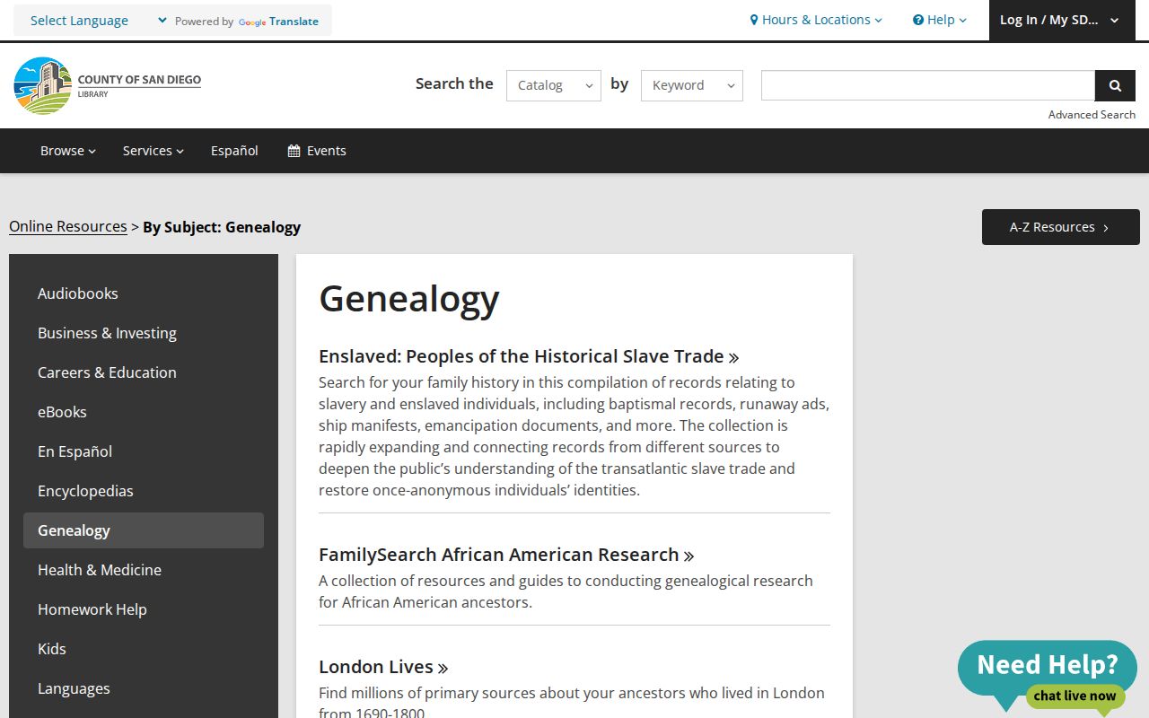 Santee people search using county library genealogy resources